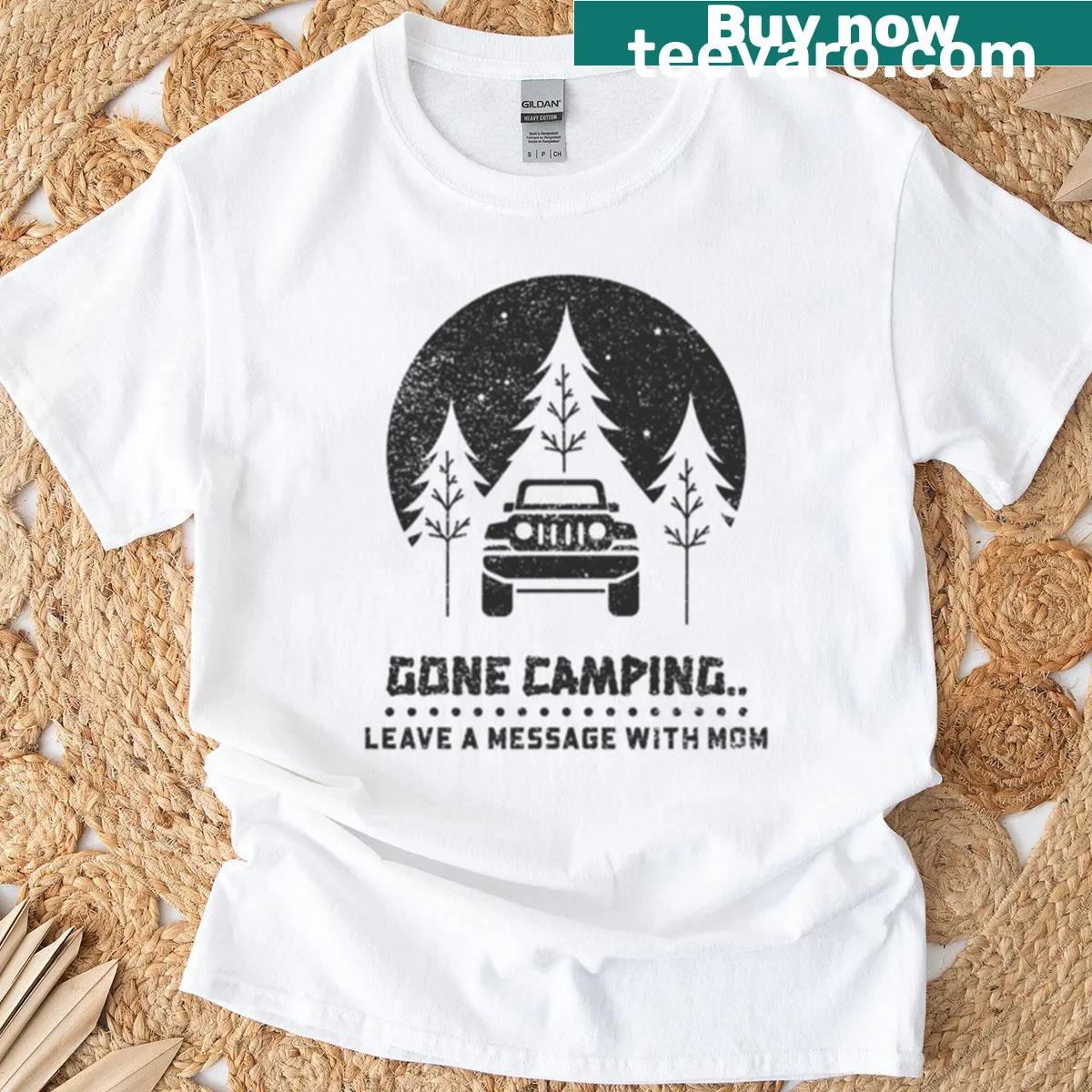 Funny camping shirt for dads with playful message — on a men's t-shirt