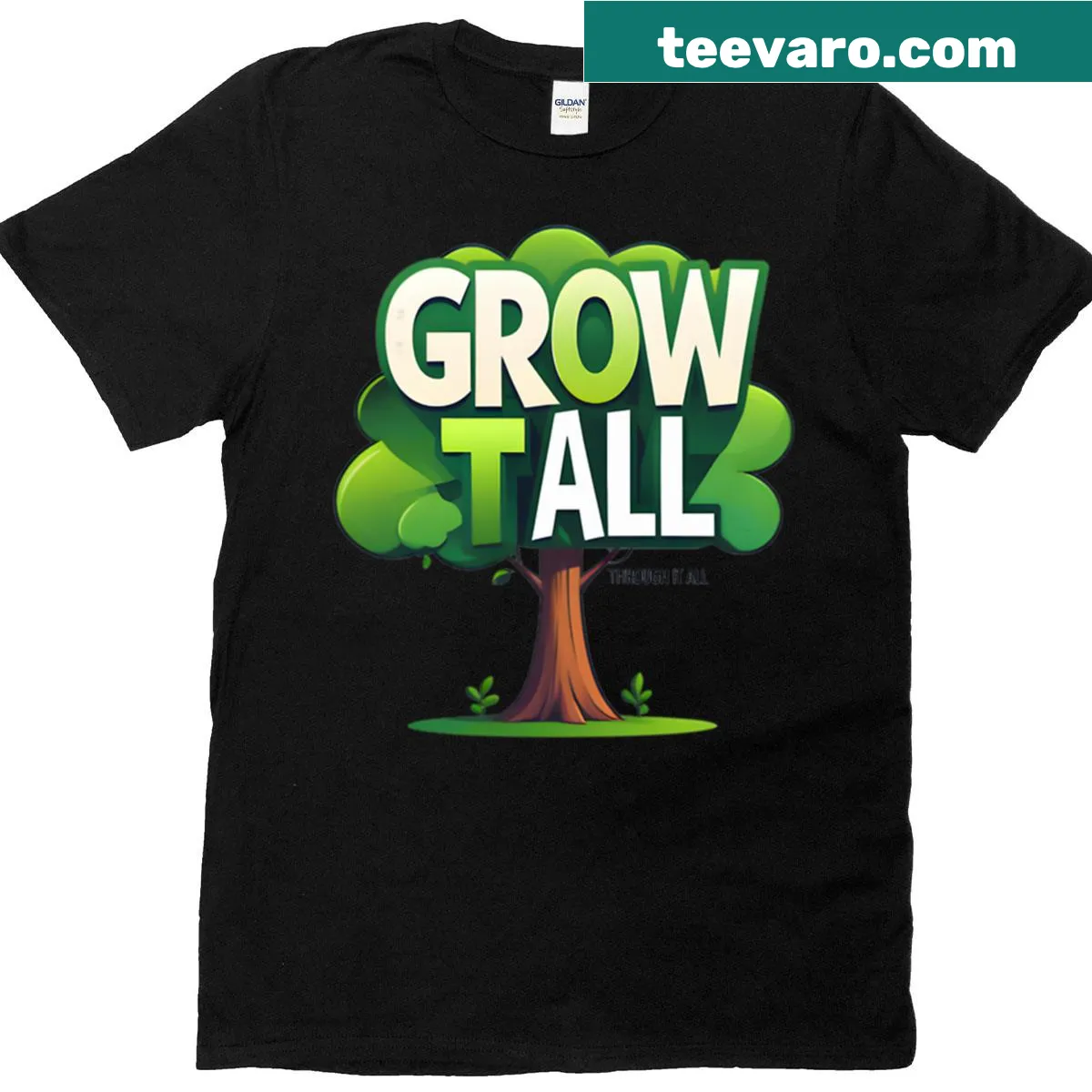 Inspirational T-shirt with text encouraging growth and perseverance — on a men's t-shirt