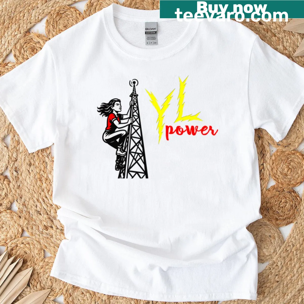 Fitted T-shirt for women featuring ham radio sentiment and typography — on a men's t-shirt