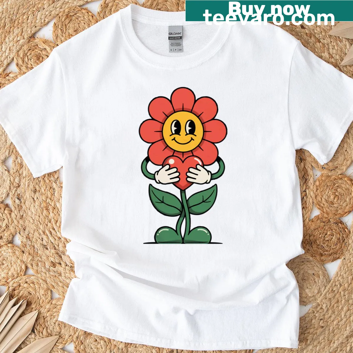 Whimsical flower illustration on a stylish T-shirt — on a men's t-shirt