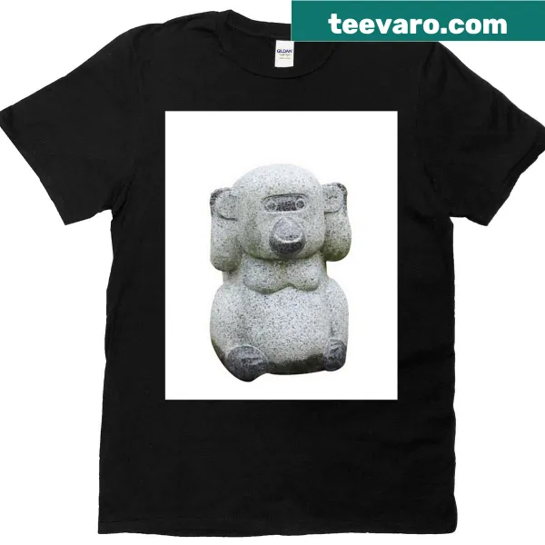 Cartoon monkey graphic shirt with a playful expression