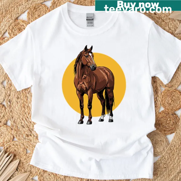 Horse t-shirt with sunset silhouette design