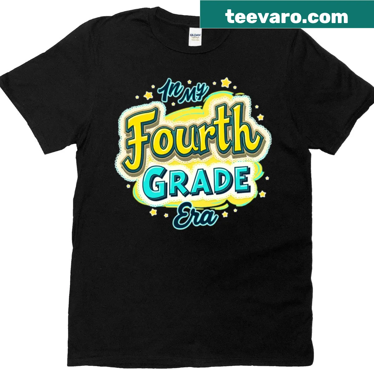Nostalgic fourth grade era declaration T-shirt — on a men's t-shirt
