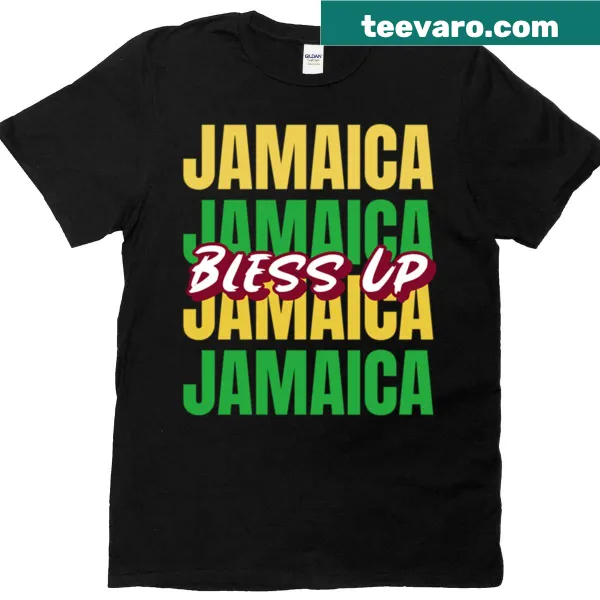 Jamaican culture-themed T-shirt with positive vibes illustration