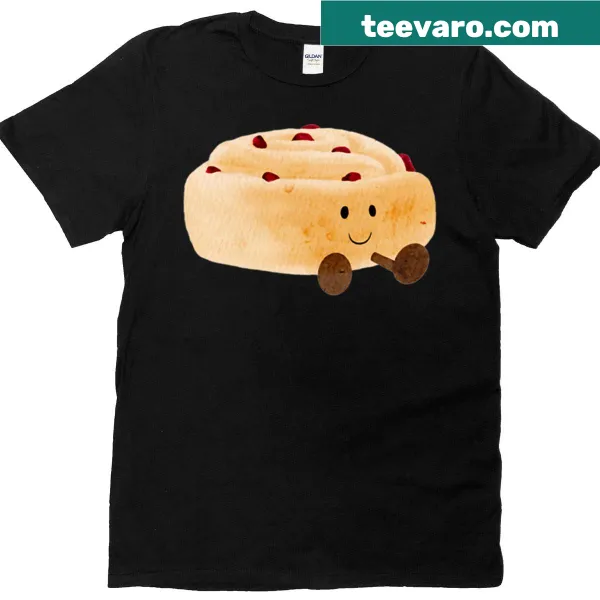 Watercolor illustration of a cute raisin bread on an oversized kids T-shirt