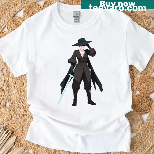 Oversized t-shirt with a bold Lady Zorro graphic illustration