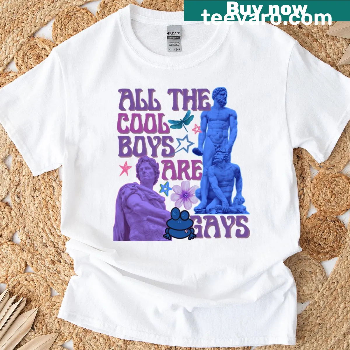 LGBT Pride T-shirt with bisexual flag and humorous text — on a men's t-shirt