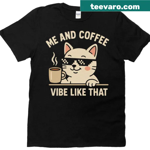 T-shirt celebrating the joyful connection between coffee lovers and their brew.