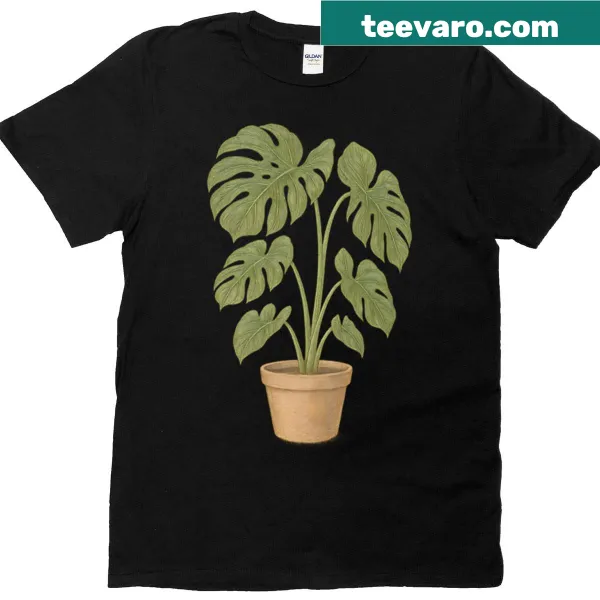 Vintage botanical t-shirt featuring Monstera Deliciosa leaves