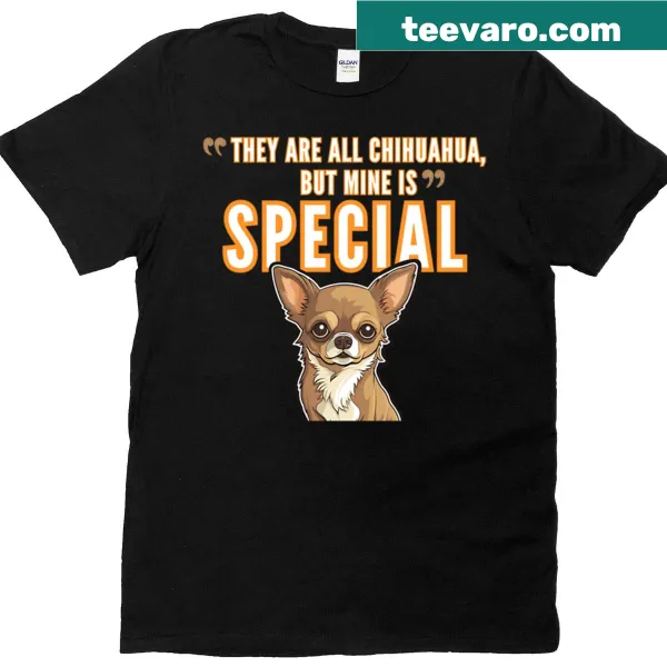 Cartoon design T-shirt featuring an adorable chihuahua