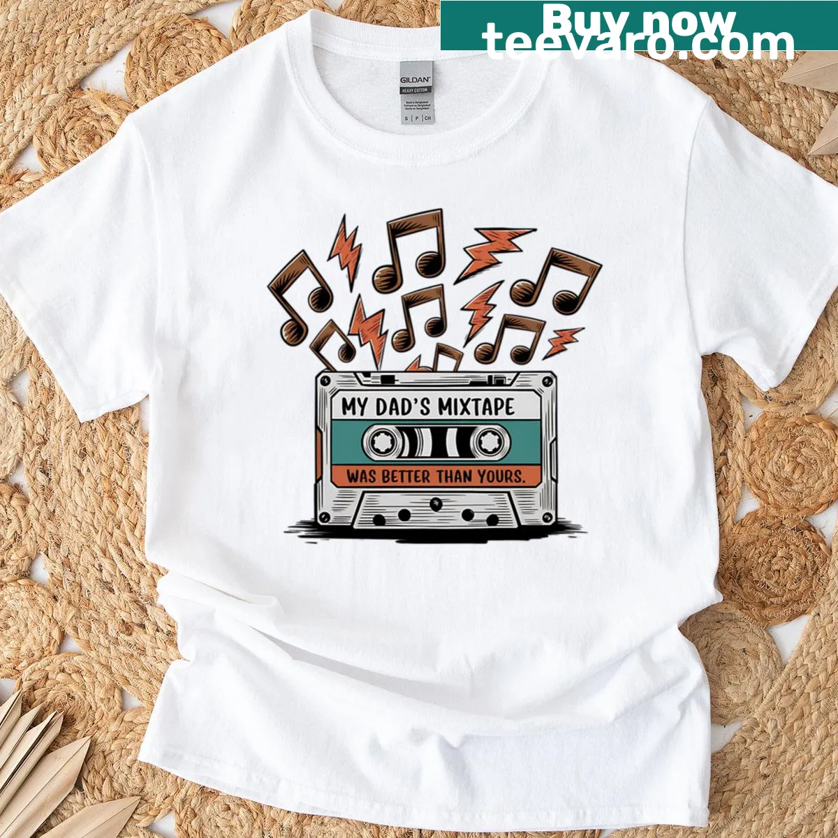 Retro T-shirt with the phrase My Dads Mixtape Was Better Than Yours — on a men's t-shirt