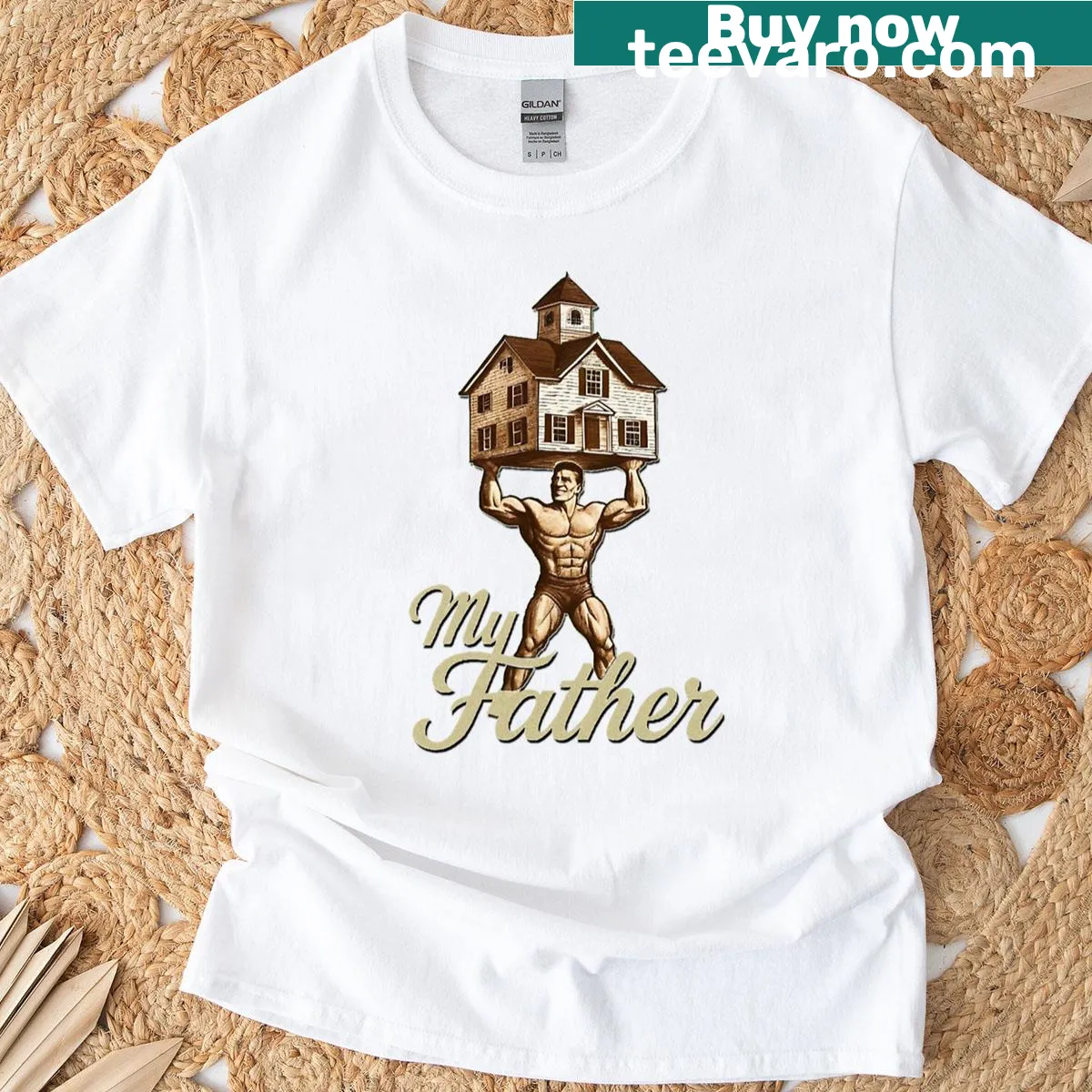 Heartfelt 'My Father' typography on a T-shirt design — on a men's t-shirt