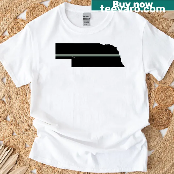 T-shirt with Nebraska thin silver line graphic