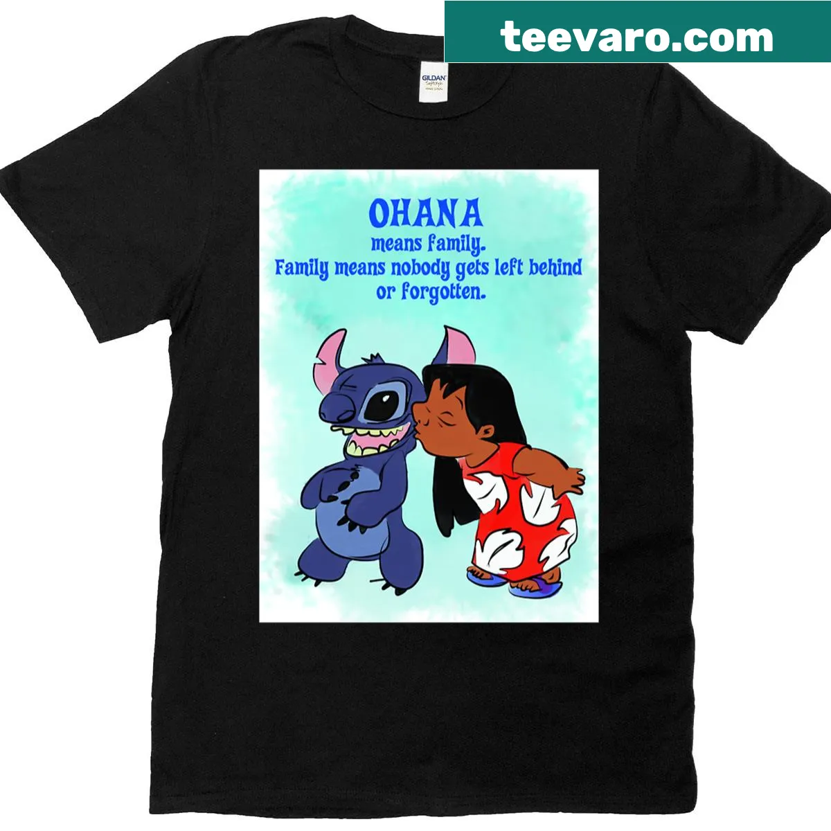 T-shirt with 'Ohana' text emphasizing family — on a men's t-shirt