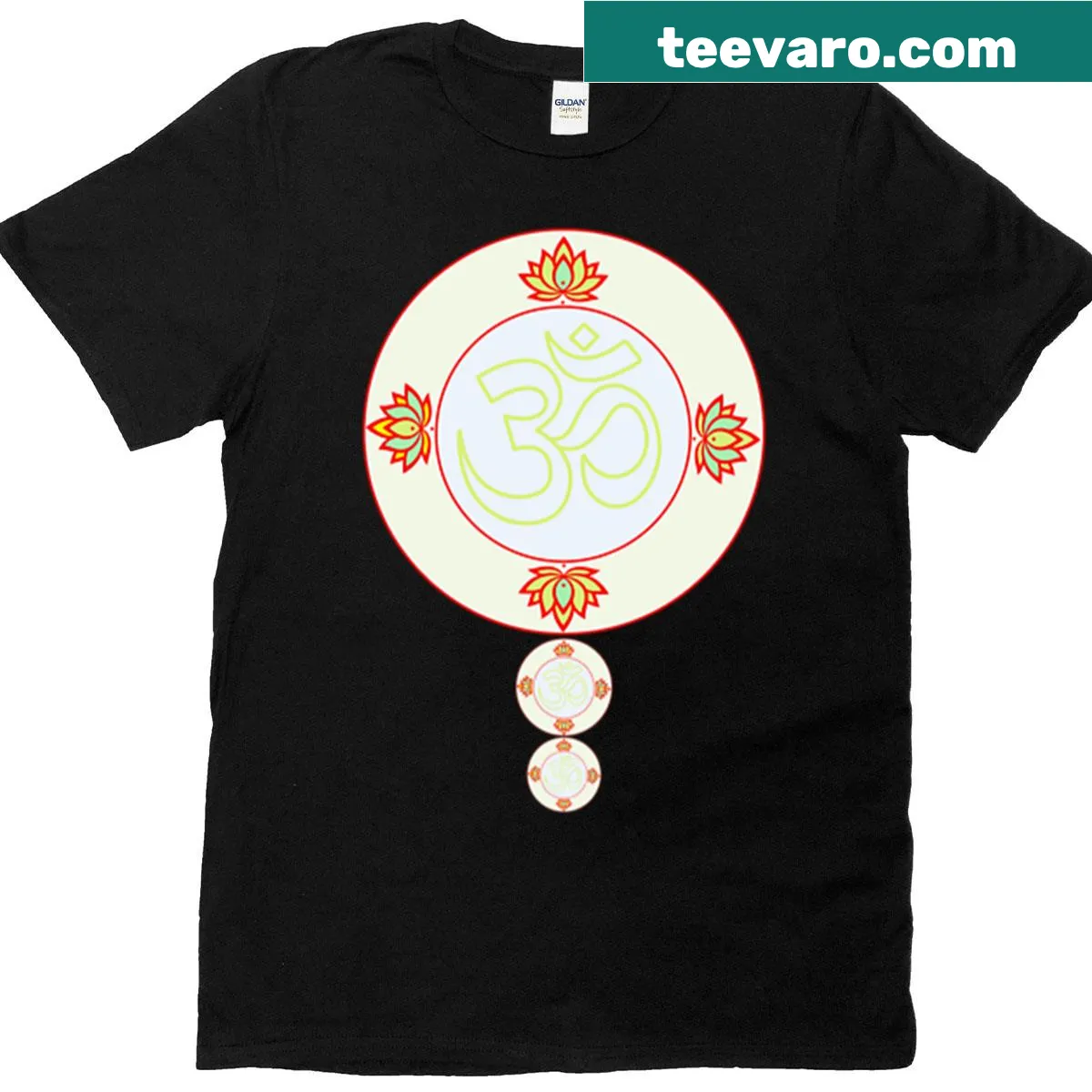Om symbol design in a peaceful mantra art on a T-shirt — on a men's t-shirt