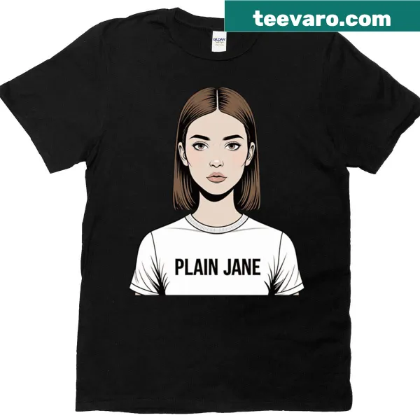 Minimalist cartoon woman graphic on an oversized T-shirt