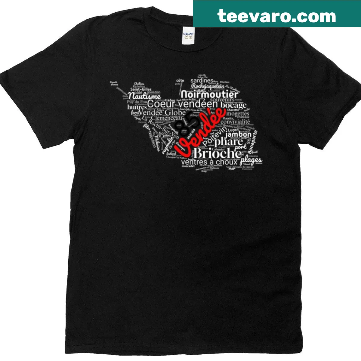 Proud typography t-shirt celebrating Vende heritage — on a men's t-shirt