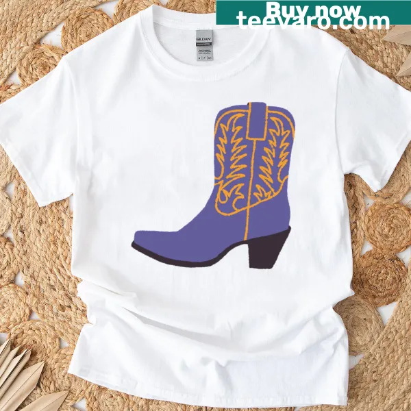 Illustrated cowgirl boot T-shirt with playful embellishments