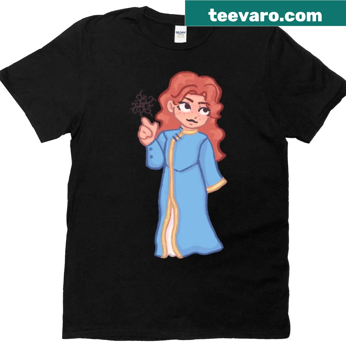 Illustration of Shallan Davar and Pattern on a fantasy-themed T-shirt — on a men's t-shirt