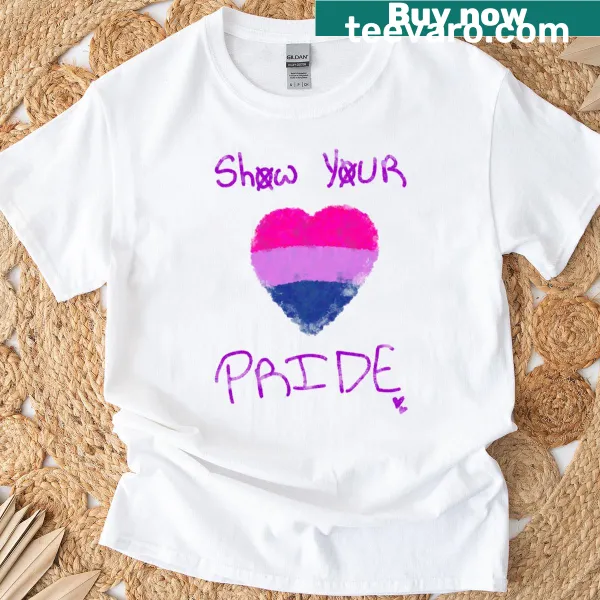 Premium t-shirt with bold typography showcasing bisexual pride