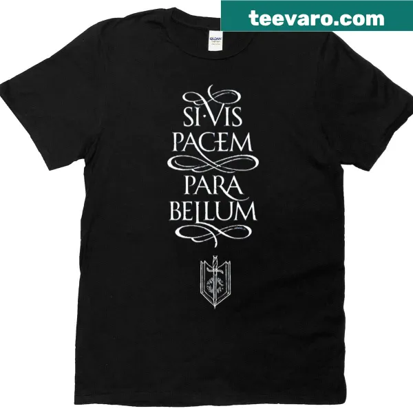 Bold typography T-shirt with the phrase 'Si Vis Pacem Para Bellum'