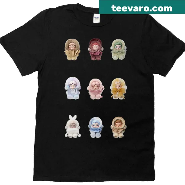 Oversized t-shirt with a whimsical Skullpanda design inspired by Impressionism