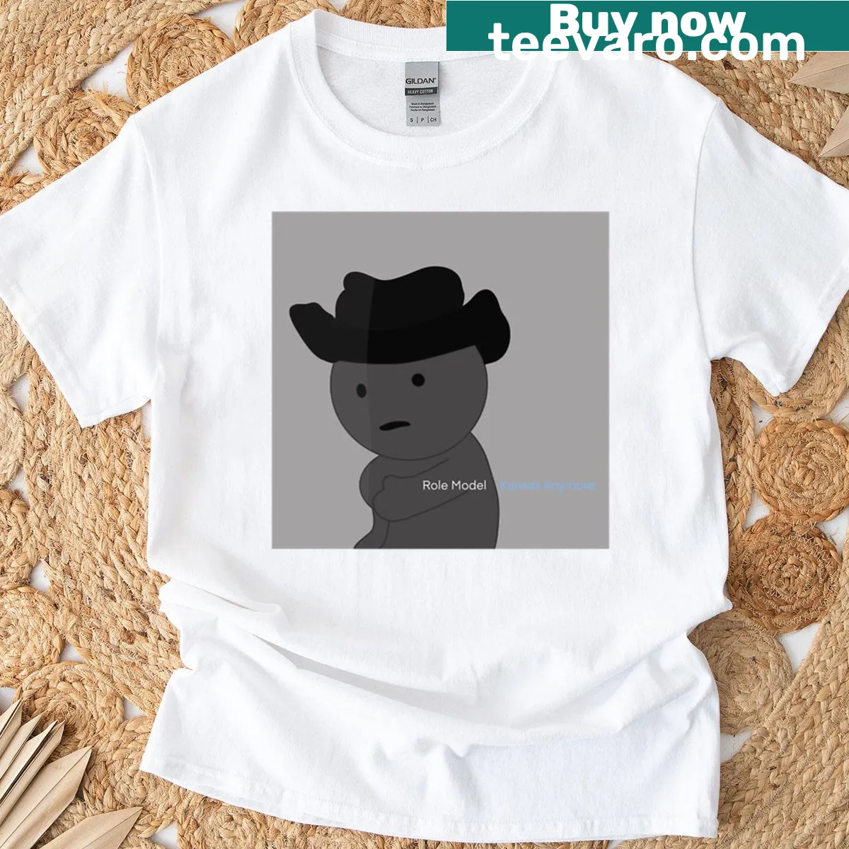 Kansas Anymore album cover T-shirt featuring creative artwork — on a men's t-shirt