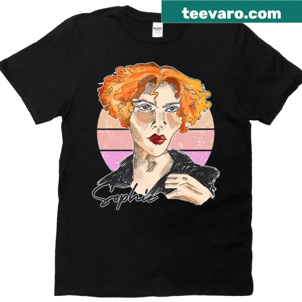 Retro sketch art t-shirt featuring the name Sophie Xeon in a creative design