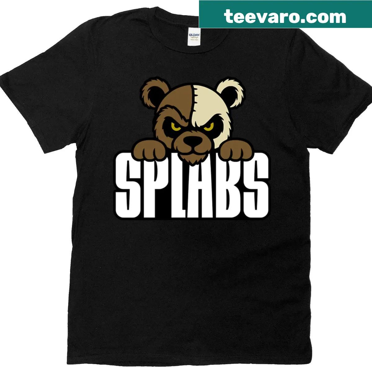 Minimalist t-shirt featuring a clean badge design with a mascot emblem — on a men's t-shirt