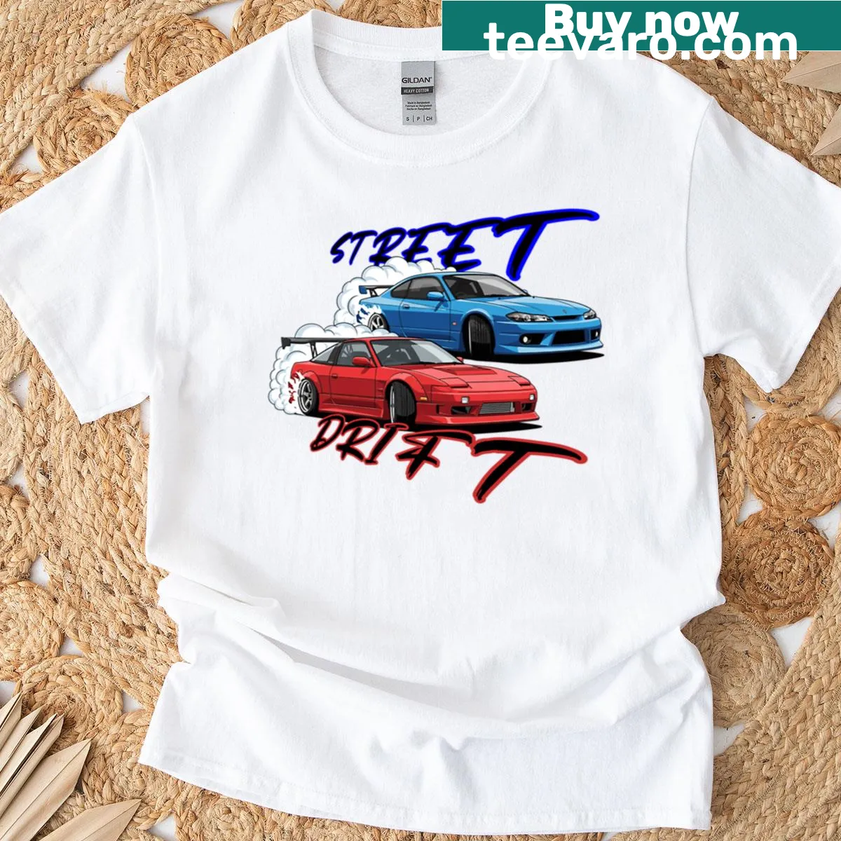 Oversized t-shirt with a street drift graphic — on a men's t-shirt
