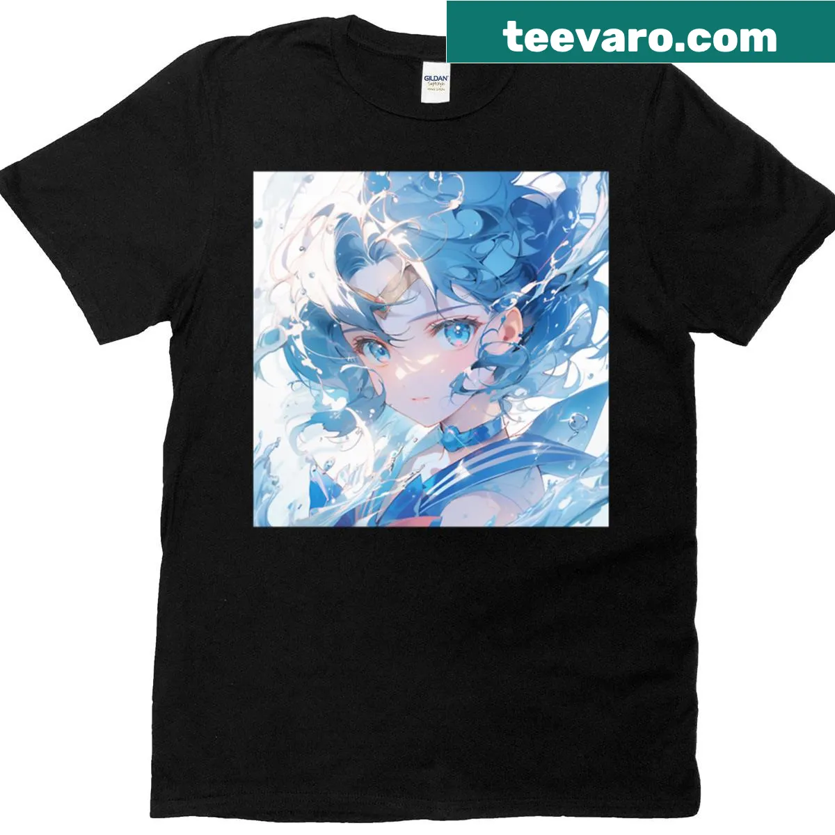 Stylized Sailor Mercury graphic on a trendy T-shirt. — on a men's t-shirt