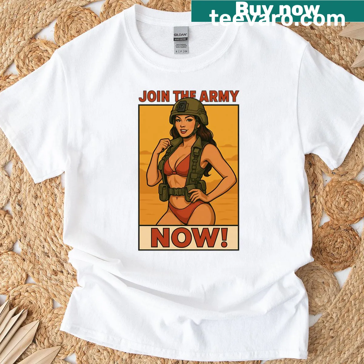 Bold Tactical Girl t-shirt with strong lettering design — on a men's t-shirt