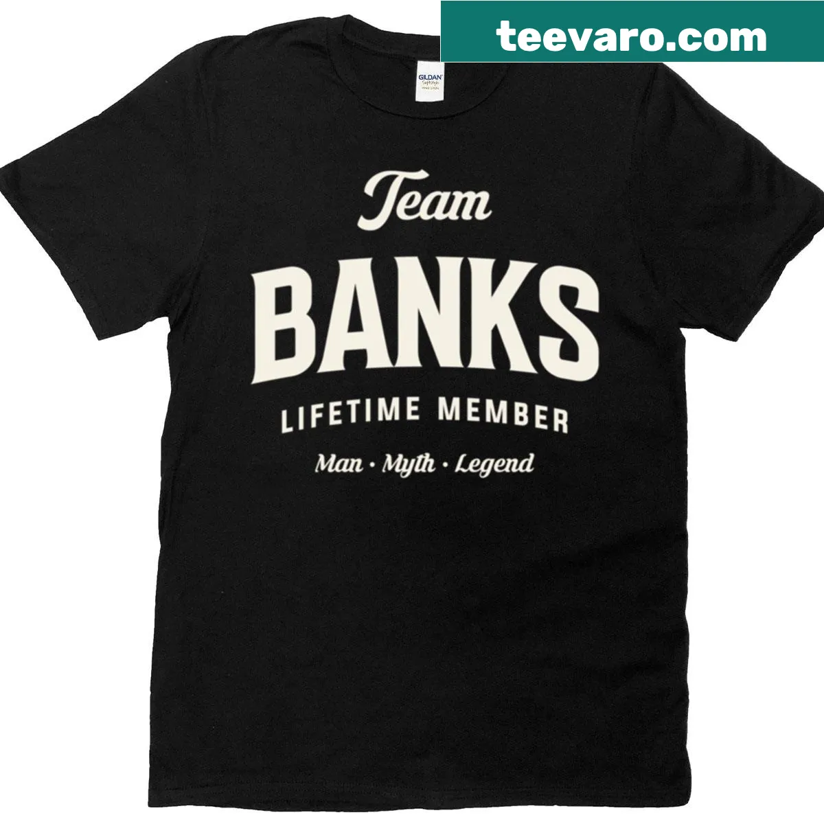 Funny Team Banks lifetime member t-shirt featuring humorous design — on a men's t-shirt
