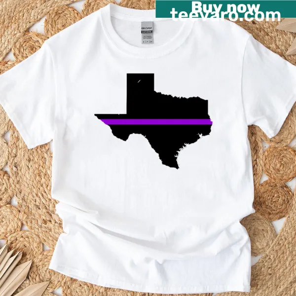 Texas Thin Purple Line t-shirt featuring state outline and thin purple line