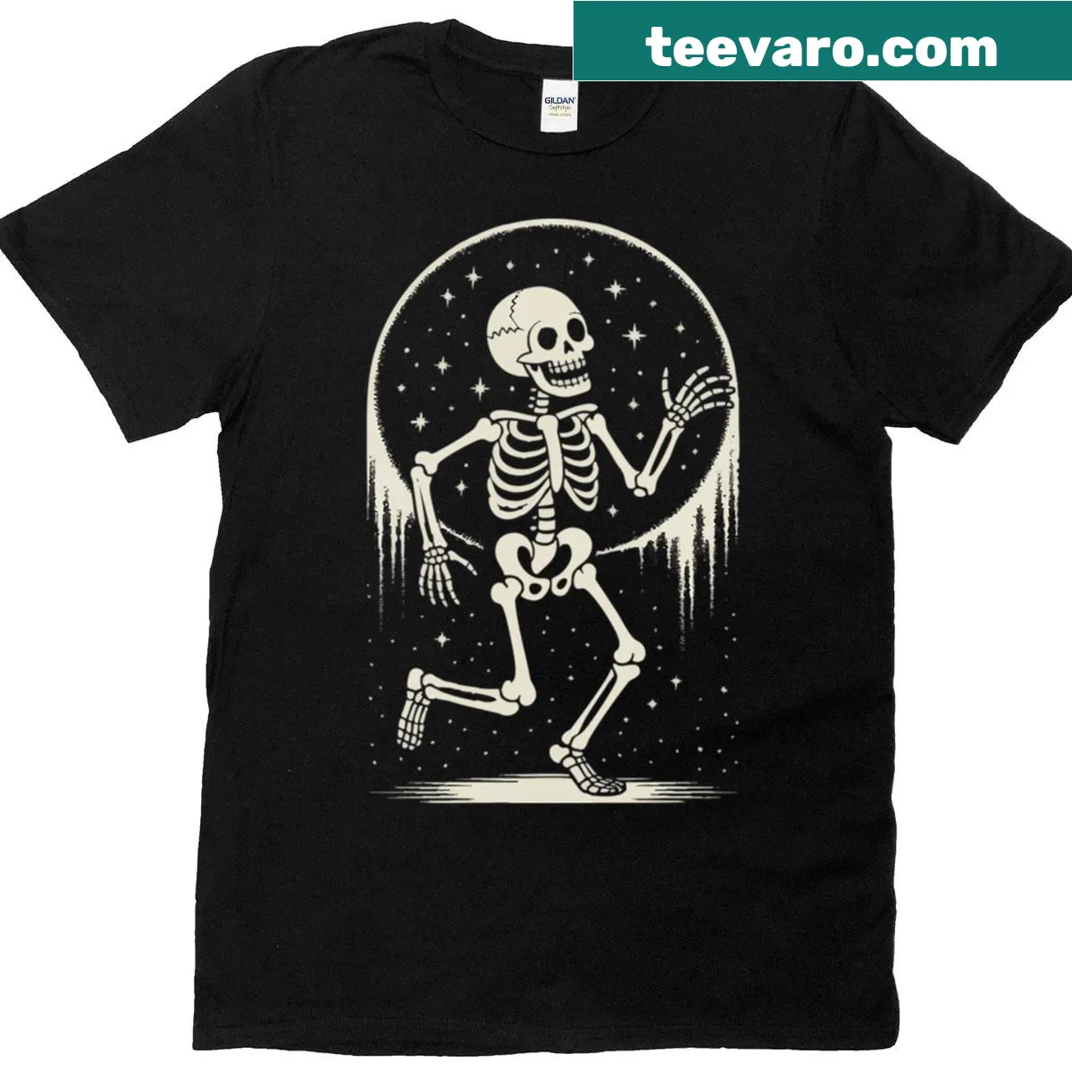 Artistic T-shirt featuring unique typography from 'The Dance Of Death' — on a men's t-shirt