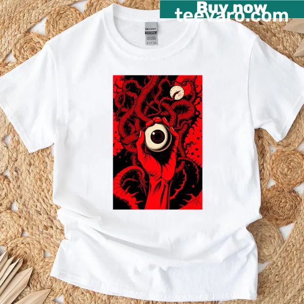 Symbolic eye graphic on T-shirt representing perception