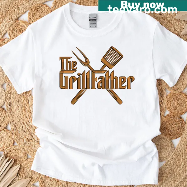 Funny t-shirt for dads featuring Grillfather text design