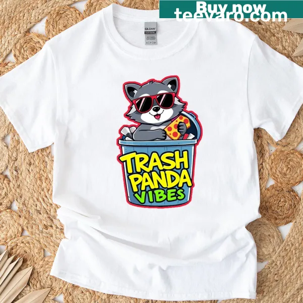 Playful raccoon graphic on a humorous T-shirt
