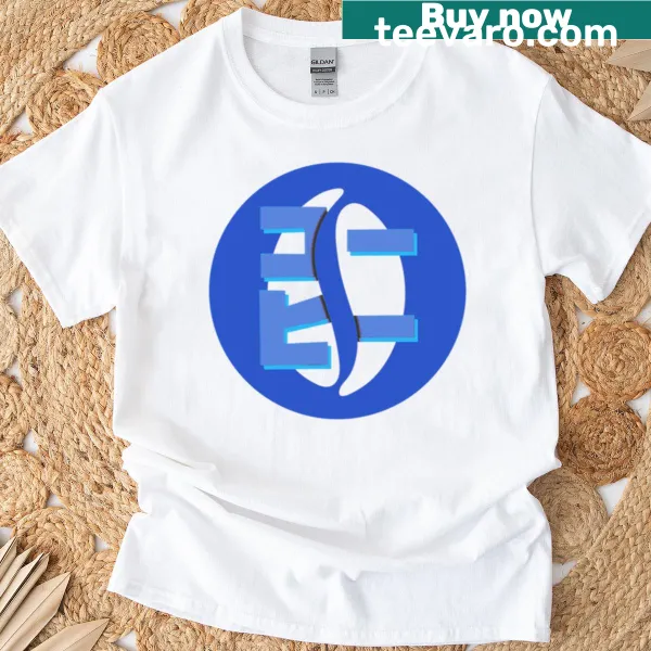 T-shirt featuring Tullys Coffee logo in blue Japanese font