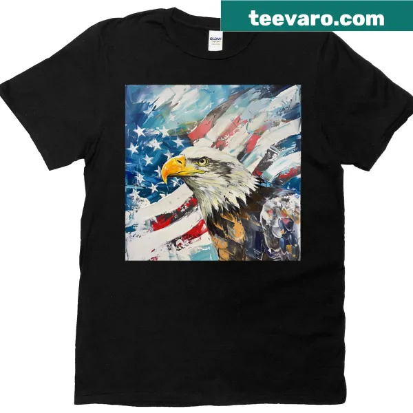Patriotic oversized t-shirt with an American eagle design