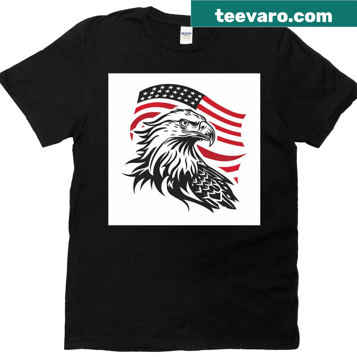 Classic American Eagle t-shirt with patriotic design — on a men's t-shirt