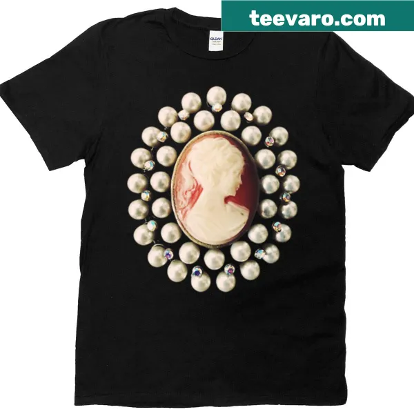 Vintage cameo silhouette design on a classic T-shirt