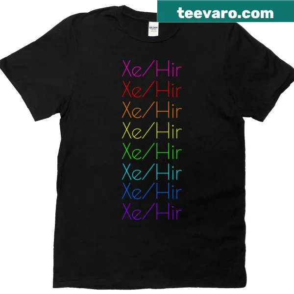T-shirt featuring the pronoun 'Xehir' in bold typography