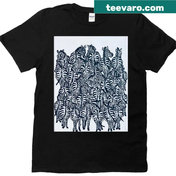 Illustrated zebra design on a t-shirt