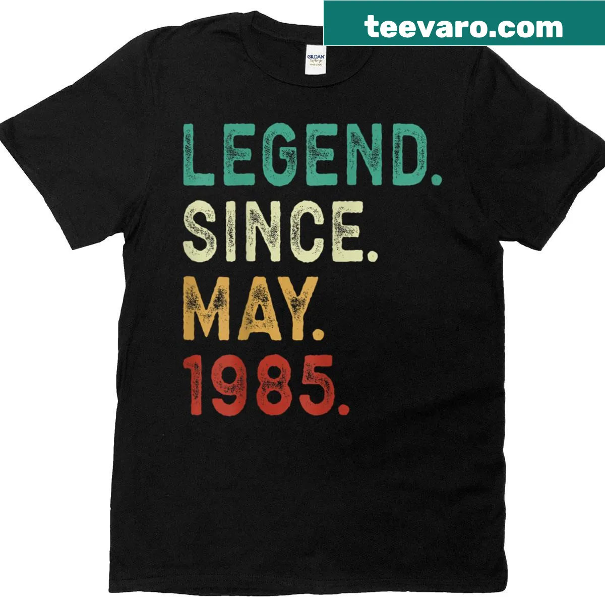 Vintage-style 40th birthday t-shirt with distressed text — on a men's t-shirt
