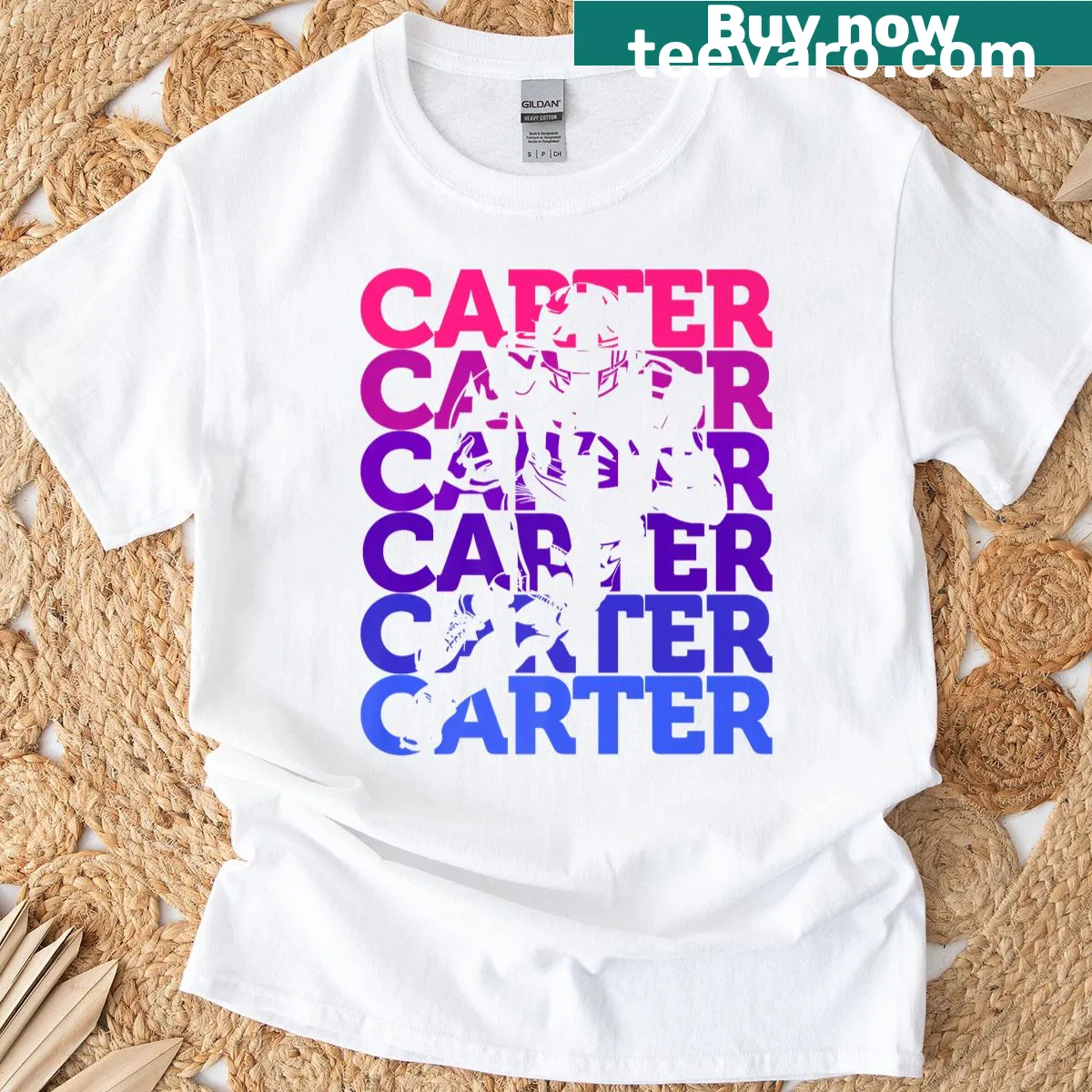 T-shirt showcasing Abdul Carter with a bold graphic design. — on a men's t-shirt