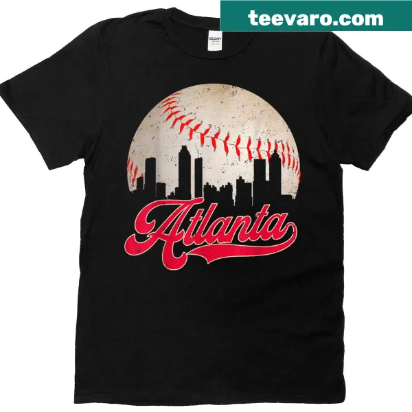 Distressed vintage Atlanta baseball graphic tee