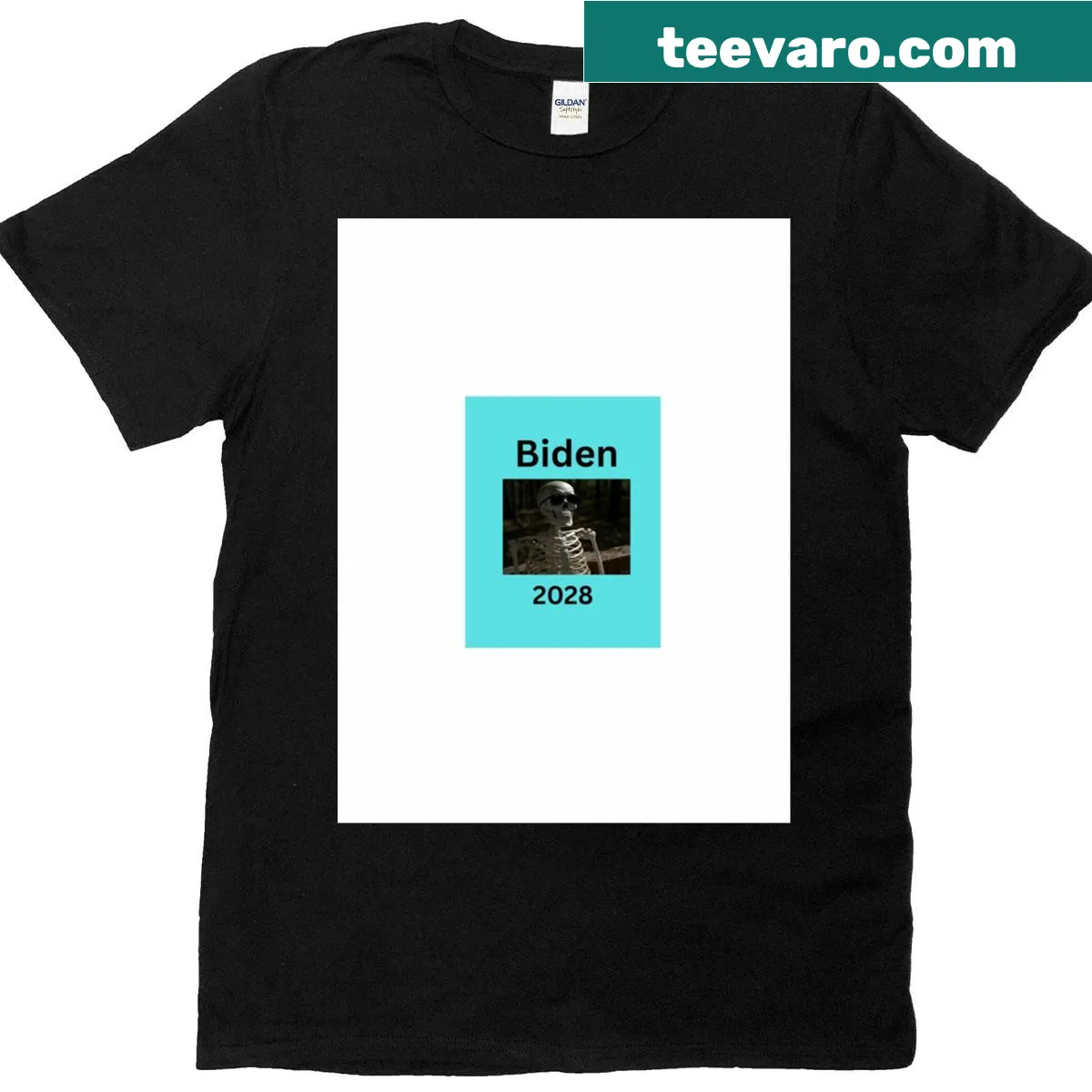 Graphic design promoting Biden 2028 on a t-shirt — on a men's t-shirt