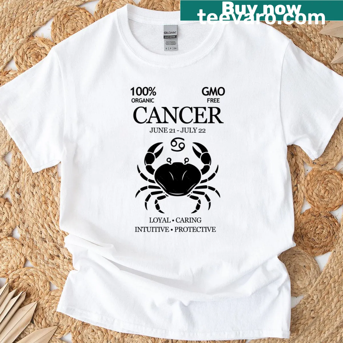 Funny Cancer zodiac sign t-shirt designed for astrology fans — on a men's t-shirt