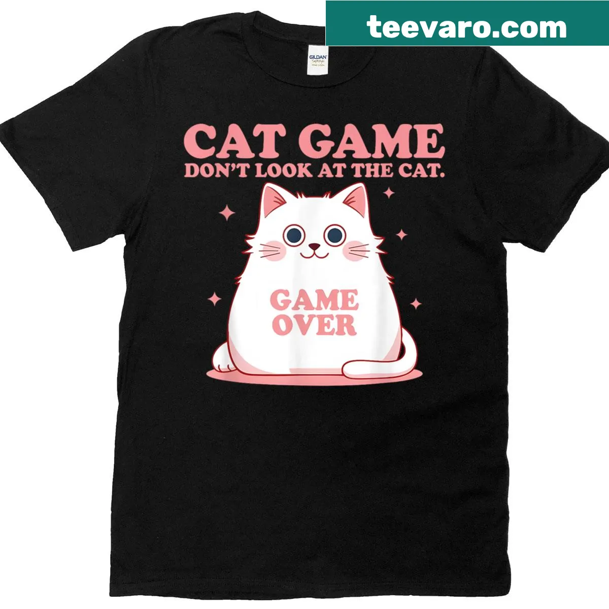 Funny cat game design with text on T-shirt — on a men's t-shirt